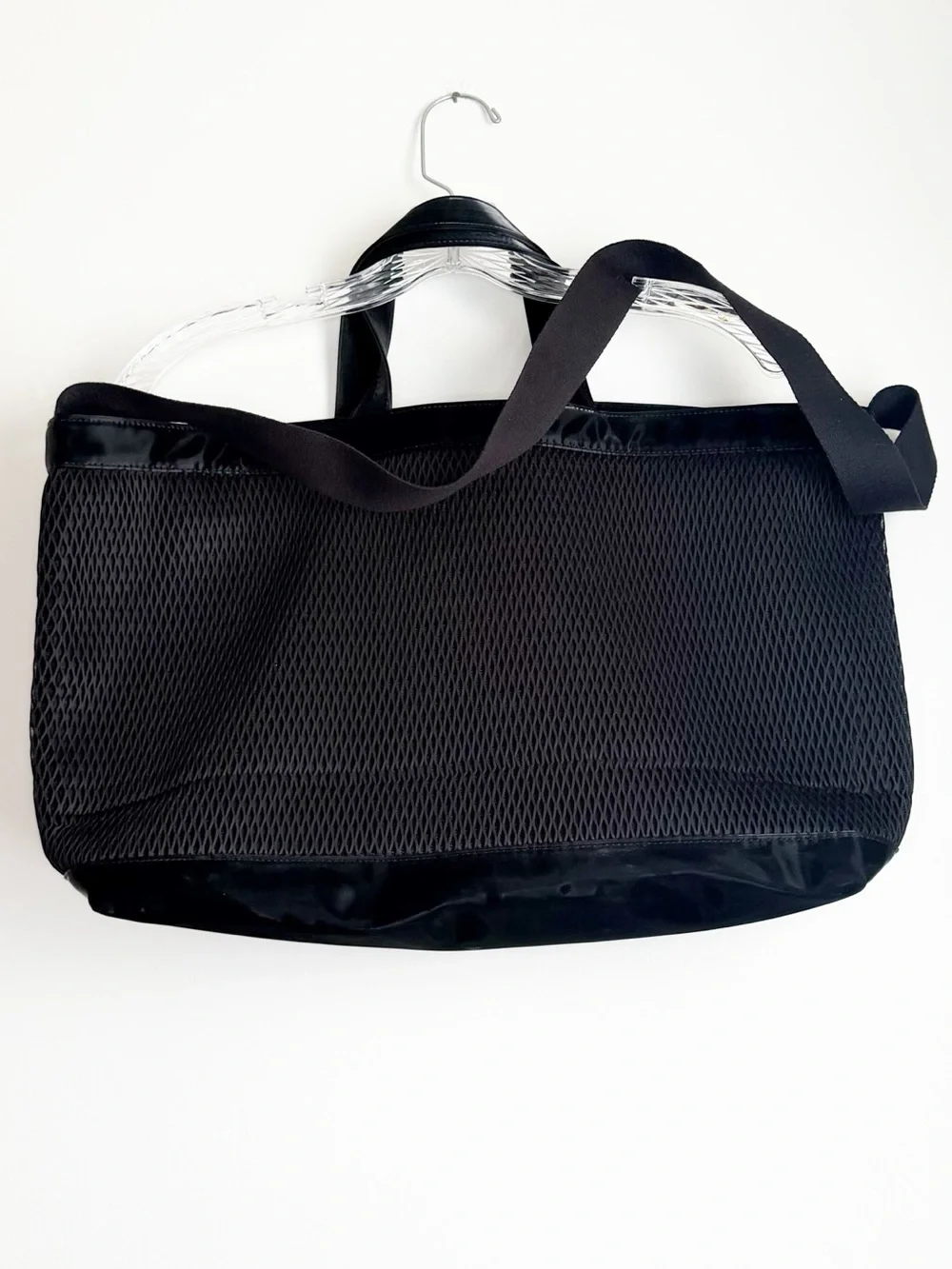 VSX Black Mesh & Patent Trim Duffel Bag